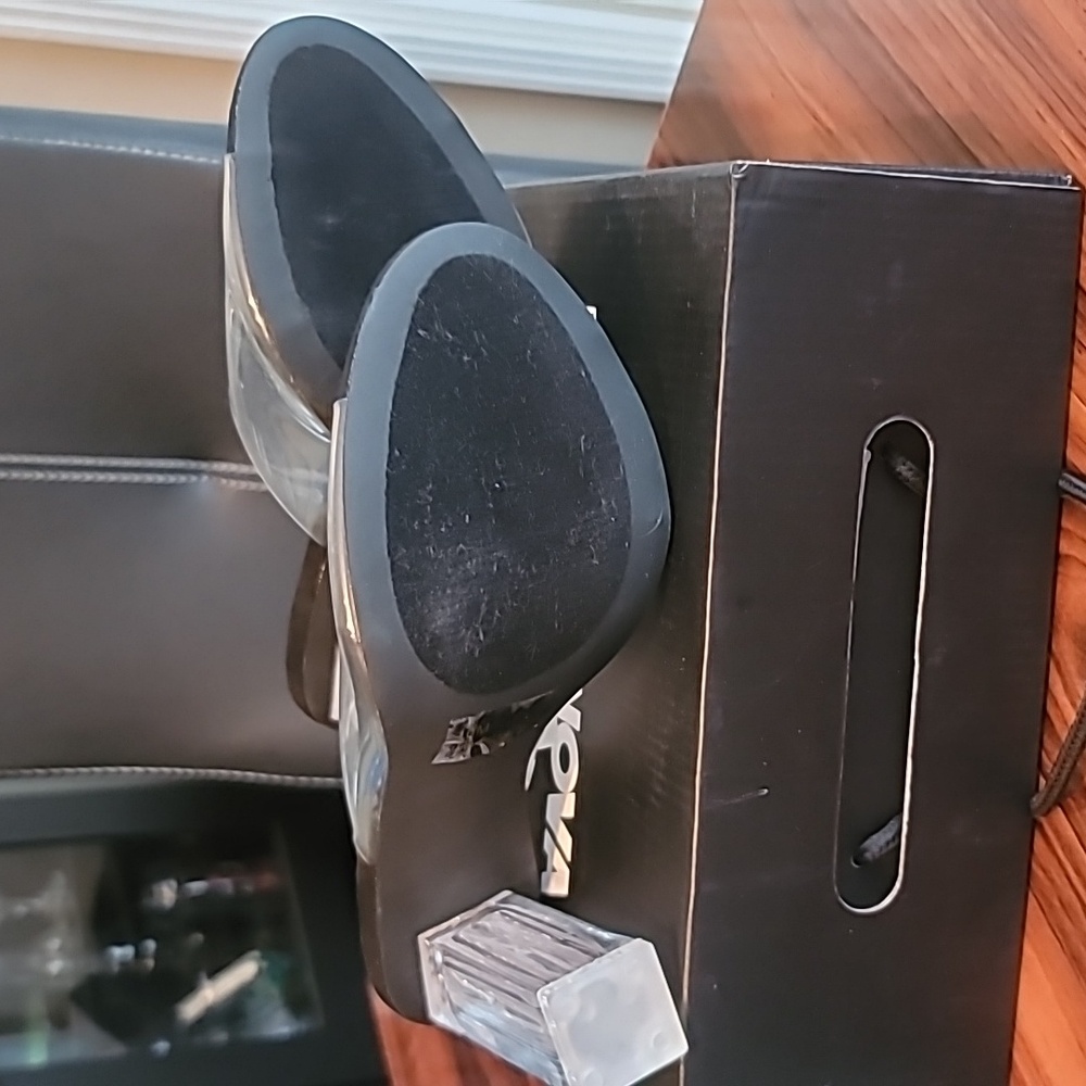 Fashion Nova Transparent and Black Heels - Picture 3 of 3